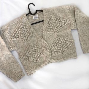 Vintage Leslie Fay Sportswear Tan Knit Cardigan